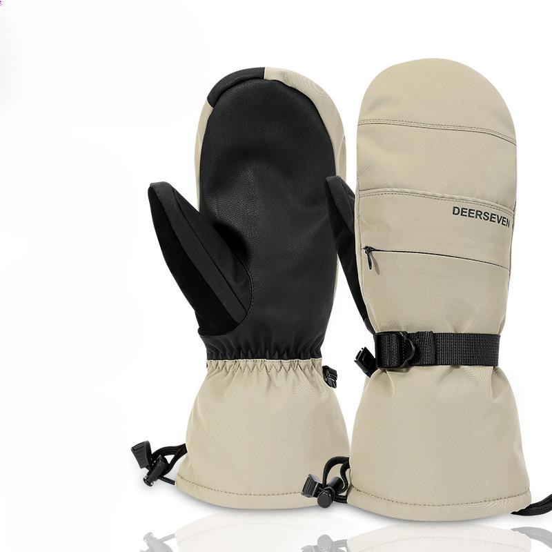 Winter Snowboard Gloves for Men  Outdoor Warm Windproof  Touch Screen Fleece Waterproof and Women's Interlocking Warm Gloves