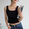 Q design niche threaded outerwear short top summer inner layer, sleeveless Korean camisole sexy tank for women's Instagram