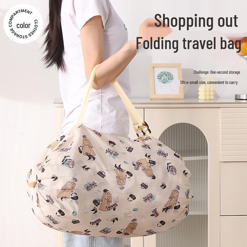 Large Capacity Foldable Non-woven Shopping Tote - Single Shoulder, Portable, Thickened for Groceries or Travel