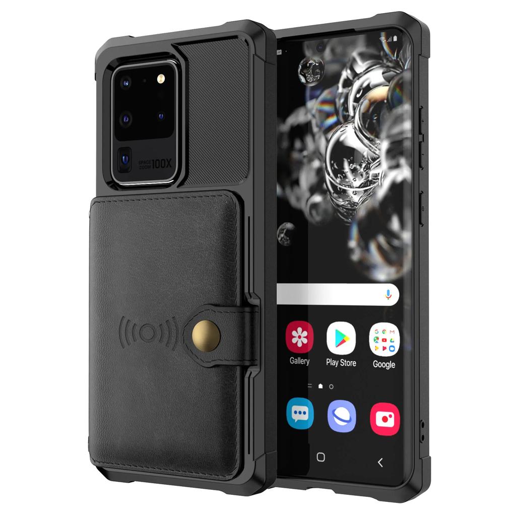 for Samsung Galaxy S20 Ultra S10 S9 Plus S10e Credit Card Case PU Leather Flip Wallet Cover with Photo Holder Hard Back Cover