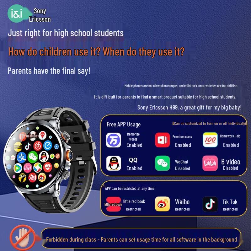 SAIYON H99 4G Android Smartwatch with Rotating Camera (CN Version)