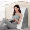 Bed Wedge Pillow Polyester Sponge Triangle Elevated Support Pillow with Small Round Pillow for Back 