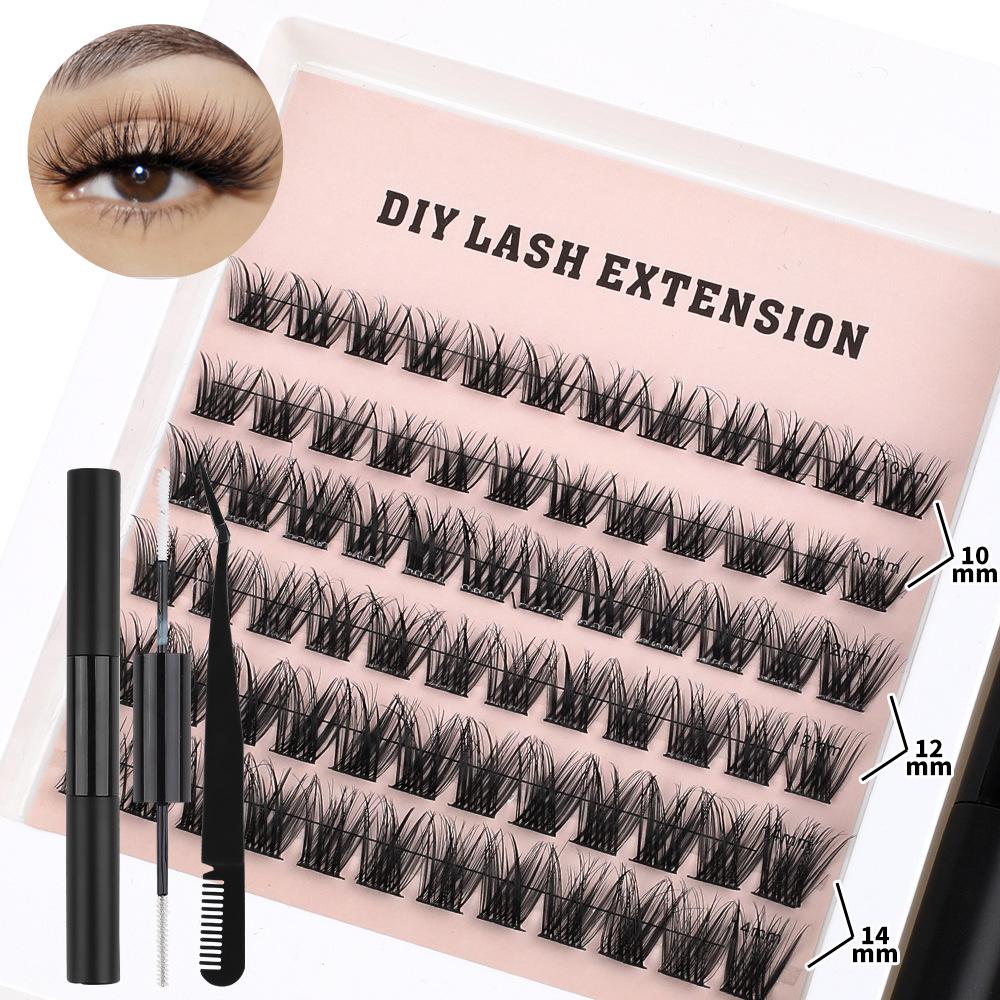 Hot Melt Multi-Hair Segmented Double-Head Eyelash Glue Self-Grafting Single Tuft Eyelash Set
