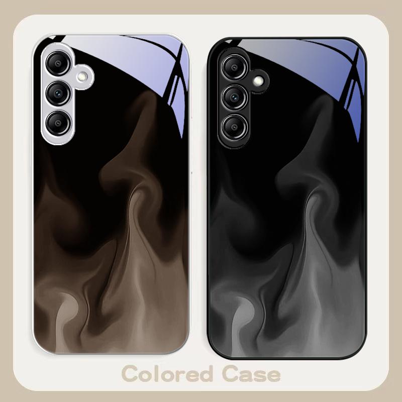 Simple Green Flame For Samsung Galaxy A01 A02 A03 Core A04 A14 4G A13 54 34 31 20 25 23 22 5G S21 Ultra S20 Glass Phone Case