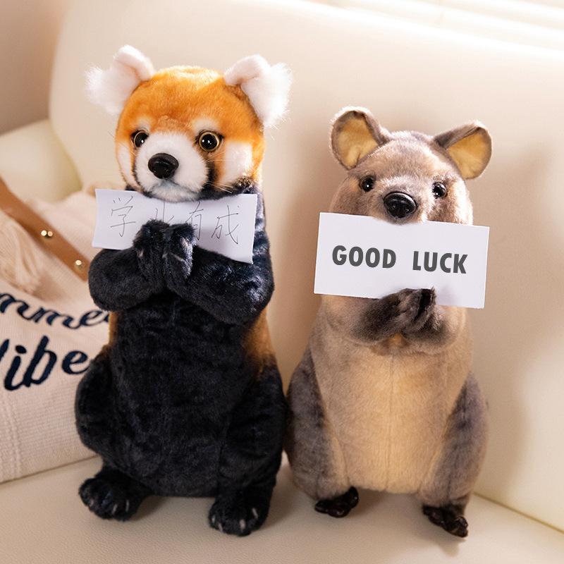 Prayer And Thanks Animal Series Simulation Animal Plush Toy Red Panda Otter Handshake Prayer And Thanks Doll