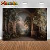 Mocsicka Vintage Floral Greek Column Backdrop Renaissance Oil Painting Photography Background Bridal Portrait Wedding Photoshoot