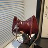 Vintage Solid Color PU Shoulder Underarm Bags for Women Textured Trendy Ladies Crossbody Bag Portable Female Hobos Handbag Purse