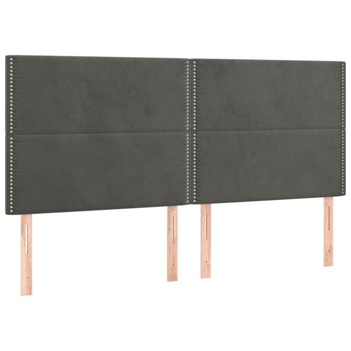 VidaXL Cadre de lit avec tête de lit Gris foncé 200x200 cm Velours3125715