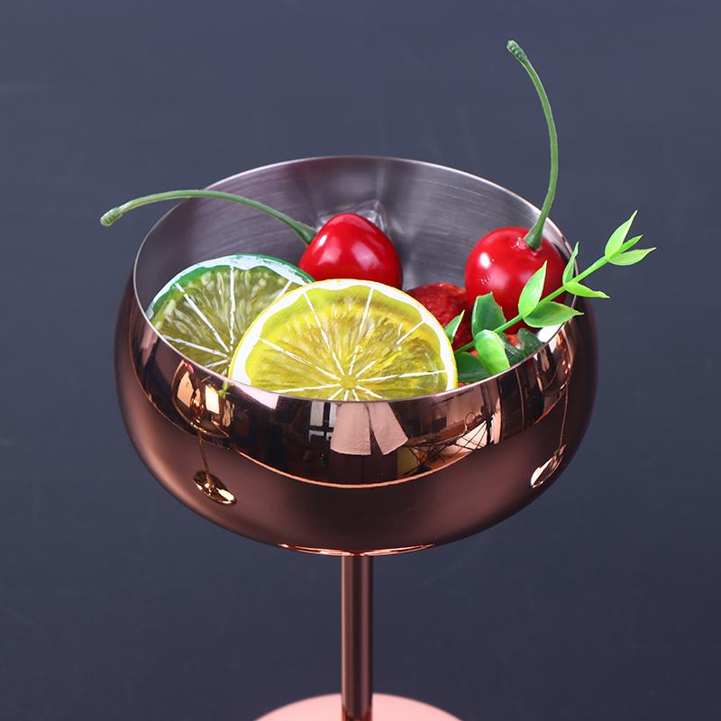 304 Stainless Steel Goblet Cocktail Glass Unbreakable Red Wine Cup Flute Cup Bar Martini Cup Metal Tall Champagne Glass