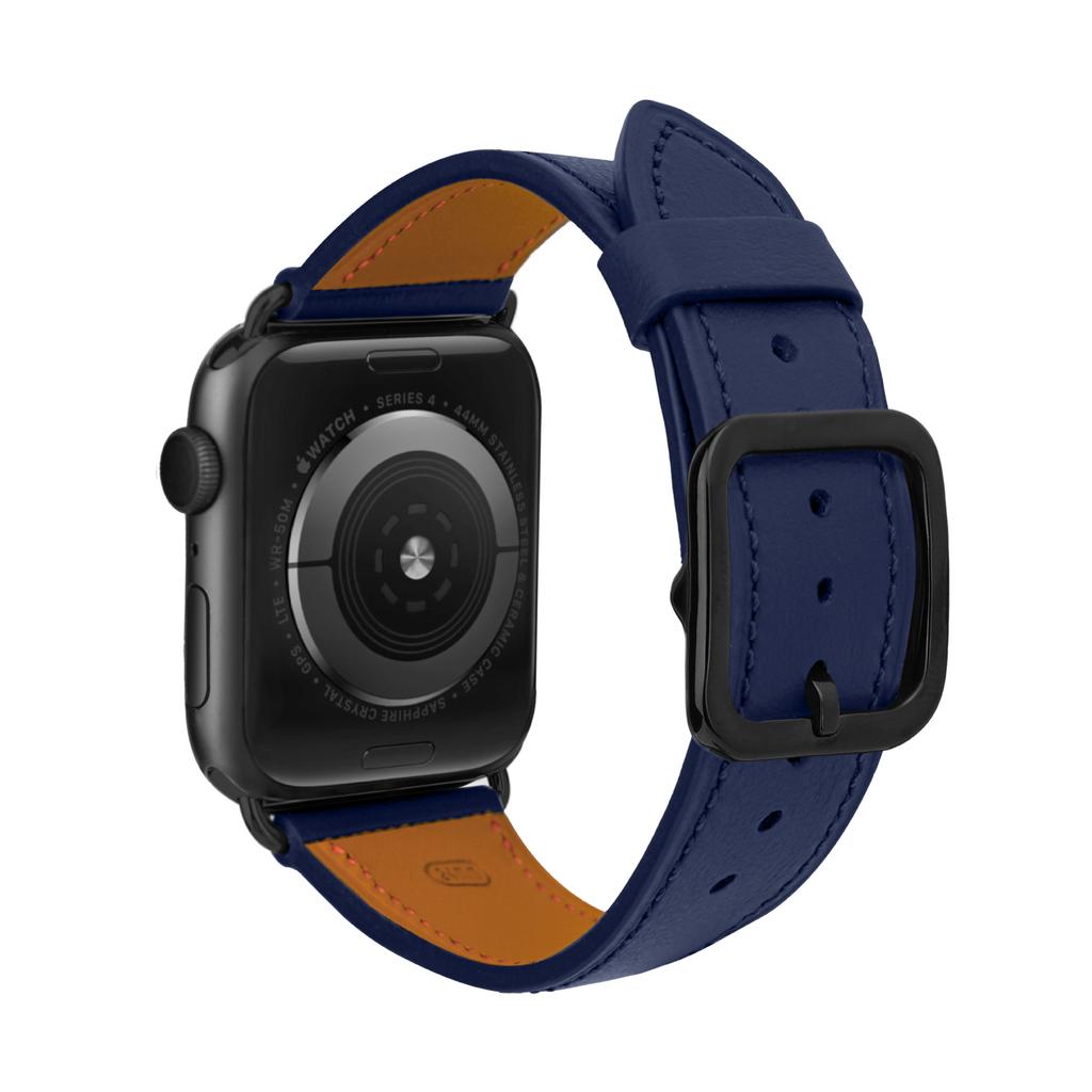 Simple First Layer Calfskin Ultra Leather Watch Strap 49mm Replacement for Apple Watch Ultra All Series Premium Wristband Accessory