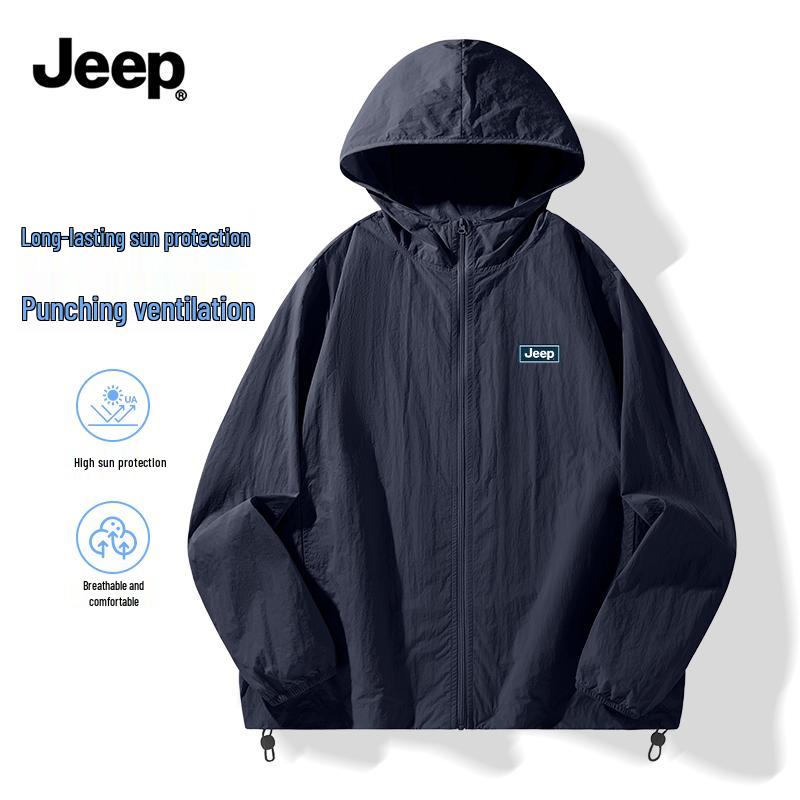 JEEP Men's UV Protection Quick-Dry Hooded Outdoor Jacket
