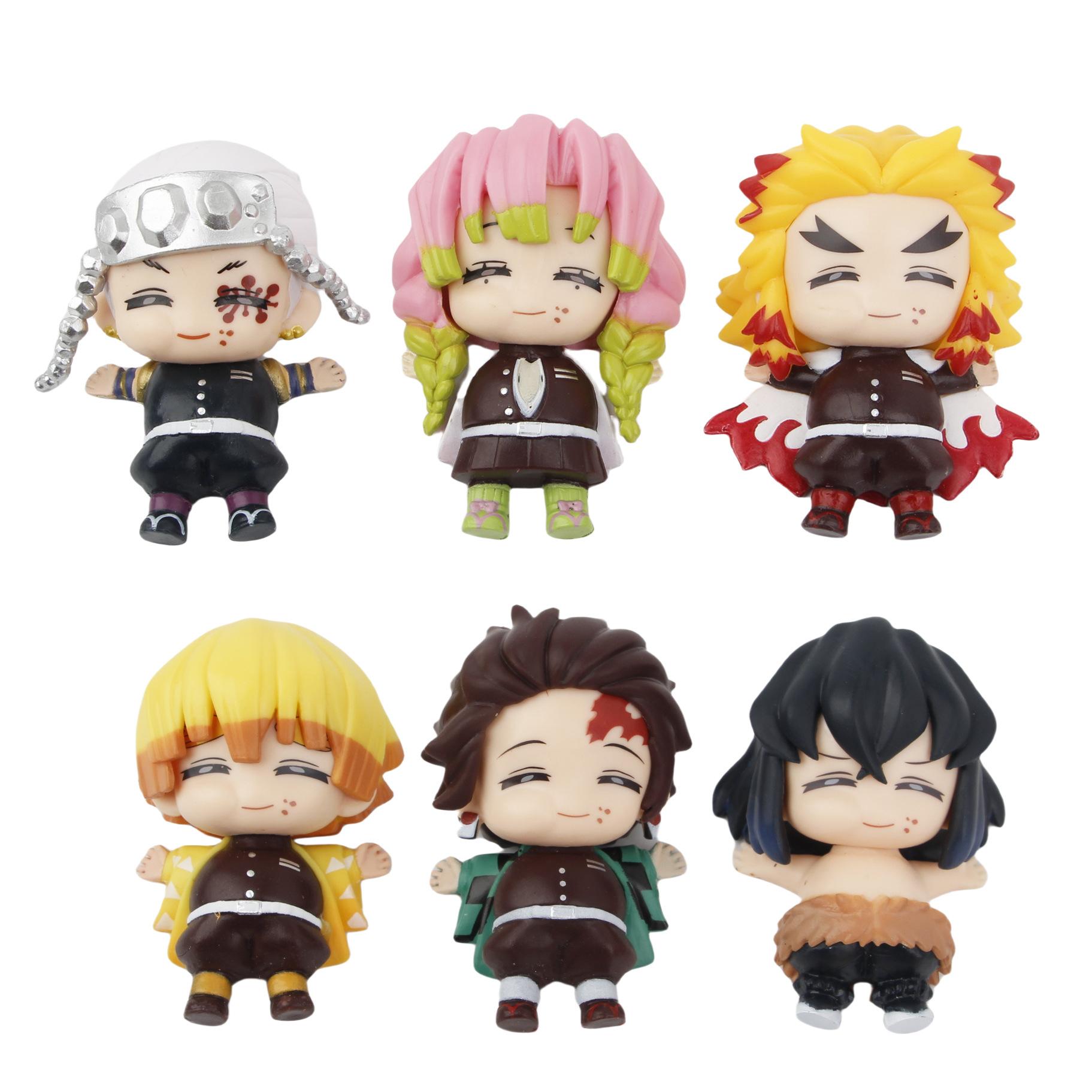 

6Pcs/Set Demon Slayer Eat Full Series Figure Inosuke Tanjirou Nezuko Zenitsu Model Doll Toy Action Figurines Kids Gift