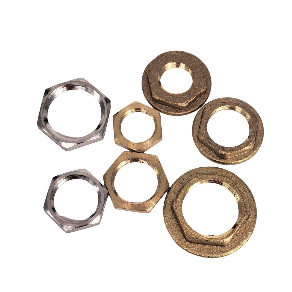 LOT10 1/8" 1/4" 3/8" 1/2" 3/4" 1"-2" BSP M6-M10 M12 M14 M16 M18 M20 M22 Female Brass Hex Lock Nuts