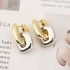 Gold Plating Geometric Drop Earrings Oval Shape Patchwork Earrings Interlocking Earrings  Parties