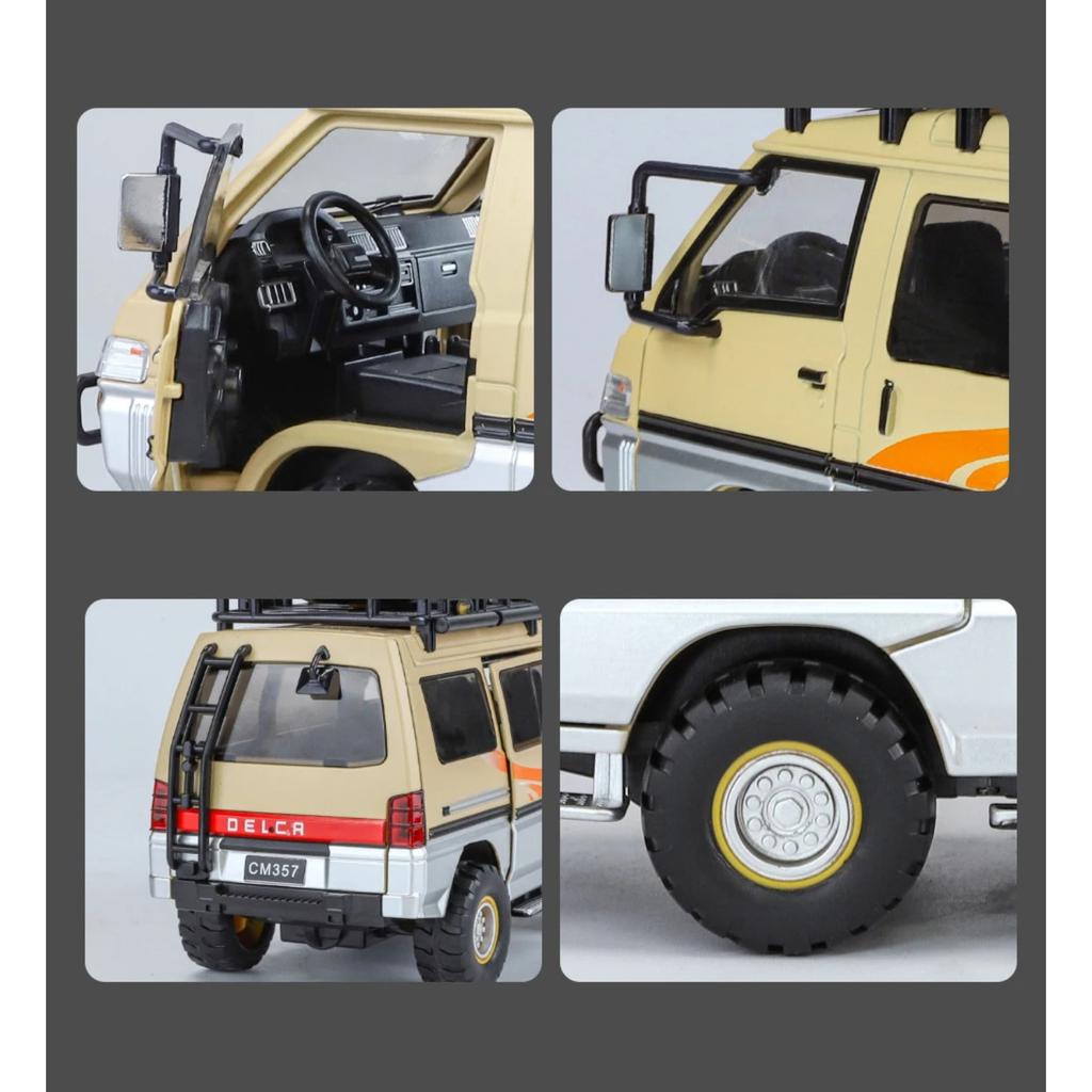 1/24 Mitsubishi Delica Mini Off Road VAN RV Alloy Car Model Sound and Light Children's Toy Collectibles Birthday Gift