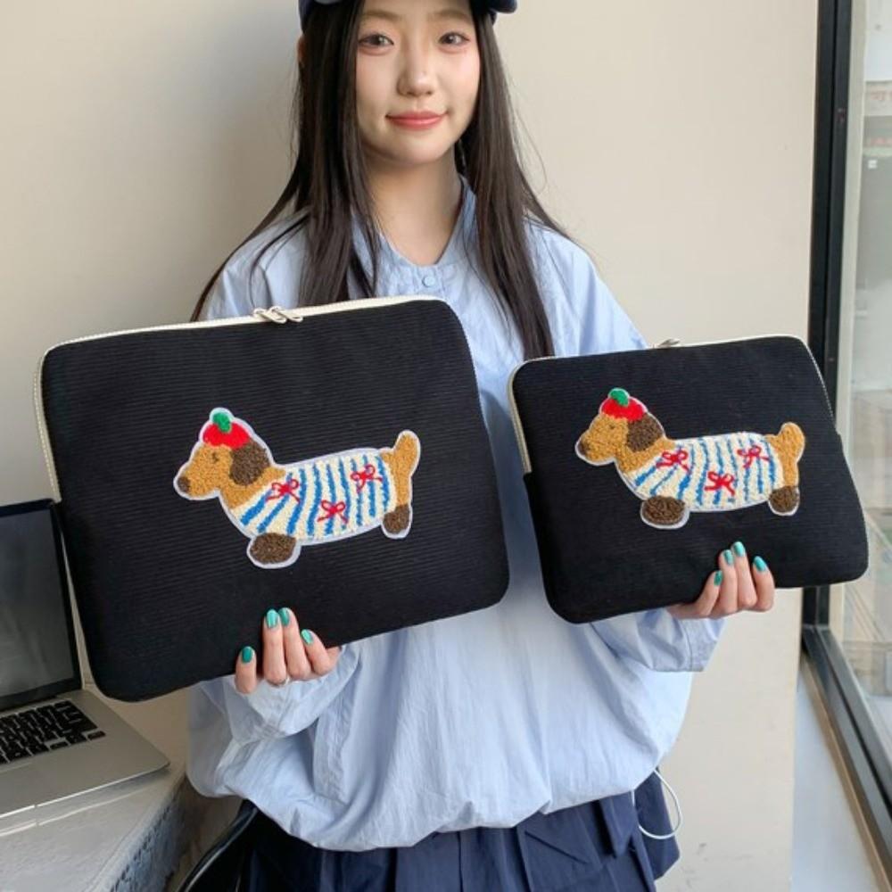 Sweet Tablet Sleeve Bag Cartoon Dog Girl Computer Bag Laptop Sleeve Bag  File Package
