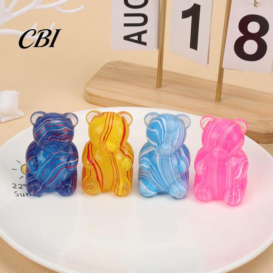 Portable Decompression Gifts for Friends Cute Bear Squeeze Toy, Soft TPR Pinch Relaxation Toys Emotion Release Maltose Texture Sensory Fidget Kids And