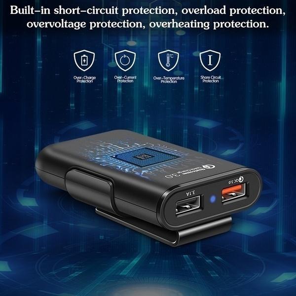 Univerzální 4 porty USB nabíječka do auta Přední sedadlo Zadní sedadlo QC3.0 Rychlé nabíjení USB adaptér pro nabíječku do auta USB Rychlá nabíječka