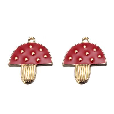 6 Piezas Aleación Goteo de Aceite Colgante de Collar Hongo Árbol Flor Forma Encanto Colgante Para DIY Exquisitos Pendientes Accesorios Venta al por Mayor
