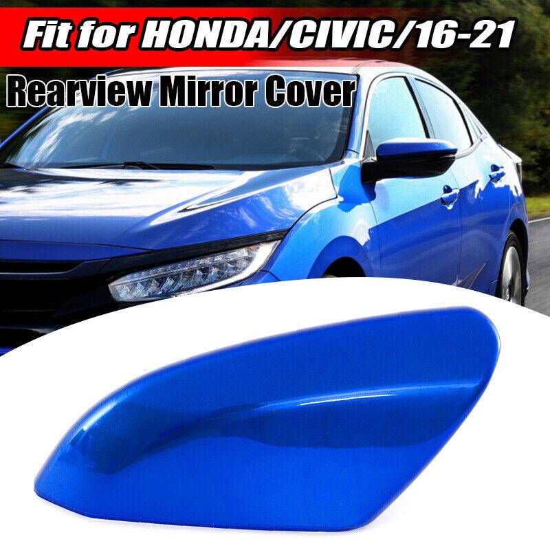 Left Side Rearview Mirror Cover Cap Replacement Blue For Honda Civic 2016-2020