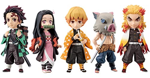 Banpresto Demon Slayer: Kimetsu no Yaiba World Collectible Figures Set of 5 (Tanjiro, Nezuko, Zenitsu, Rengoku, Inosuke)