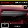 For Porsche 718 2016- Car-Styling 3D5D Carbon Fiber Car Interior Center Console Color Molding Sticker Decals Part Accessorie