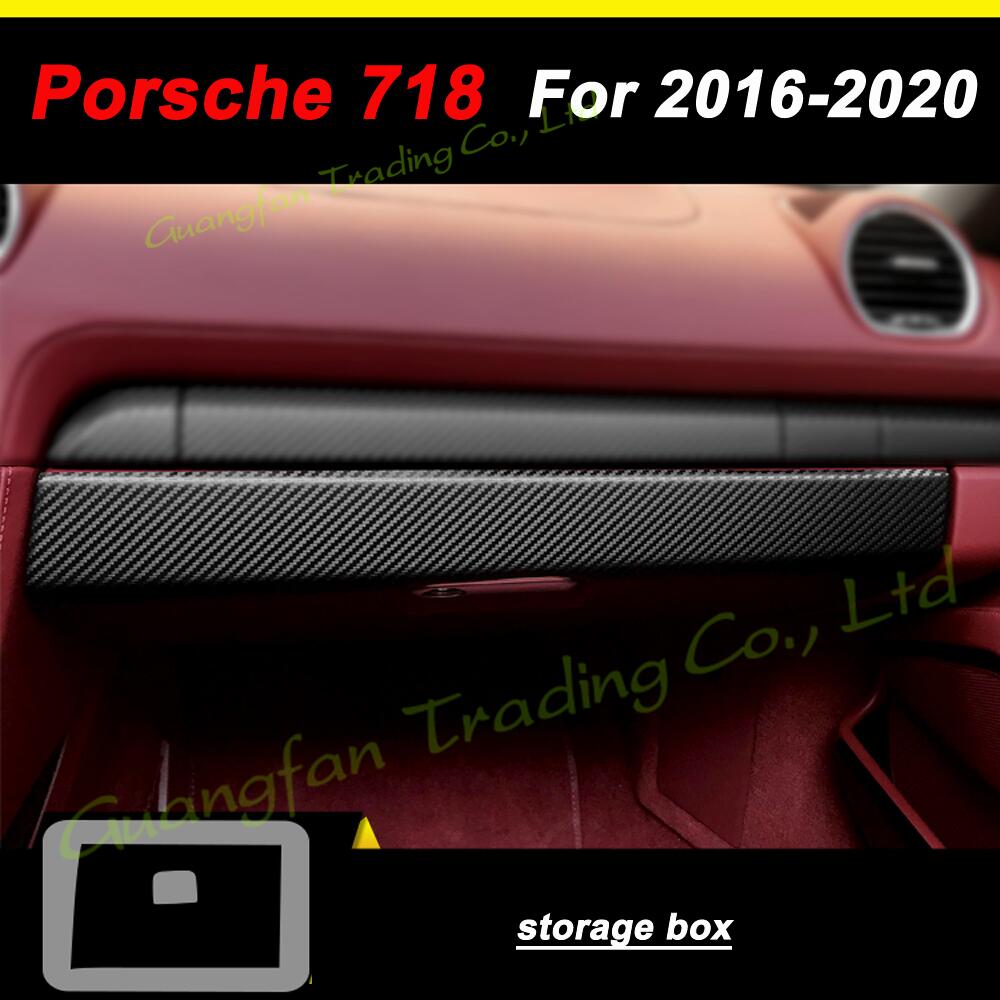 For Porsche 718 2016- Car-Styling 3D5D Carbon Fiber Car Interior Center Console Color Molding Sticker Decals Part Accessorie