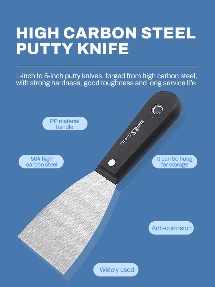 7PCS Carbon Steel Putty Knives 1/1.5/2/2.5/3/4/5 INCH Flex Drywall Knife Paint Scraper Kit 7 Sizes with Canvas Storage Bag