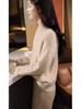 Women's Wool Zipper Cardigan Sweater - Half-High Collar, Loose Knit for Autumn & Winter