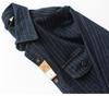 Men's Casual Retro Striped Denim Shirt Jacket - Long-Sleeved, Loose Fit for Spring and Autumn