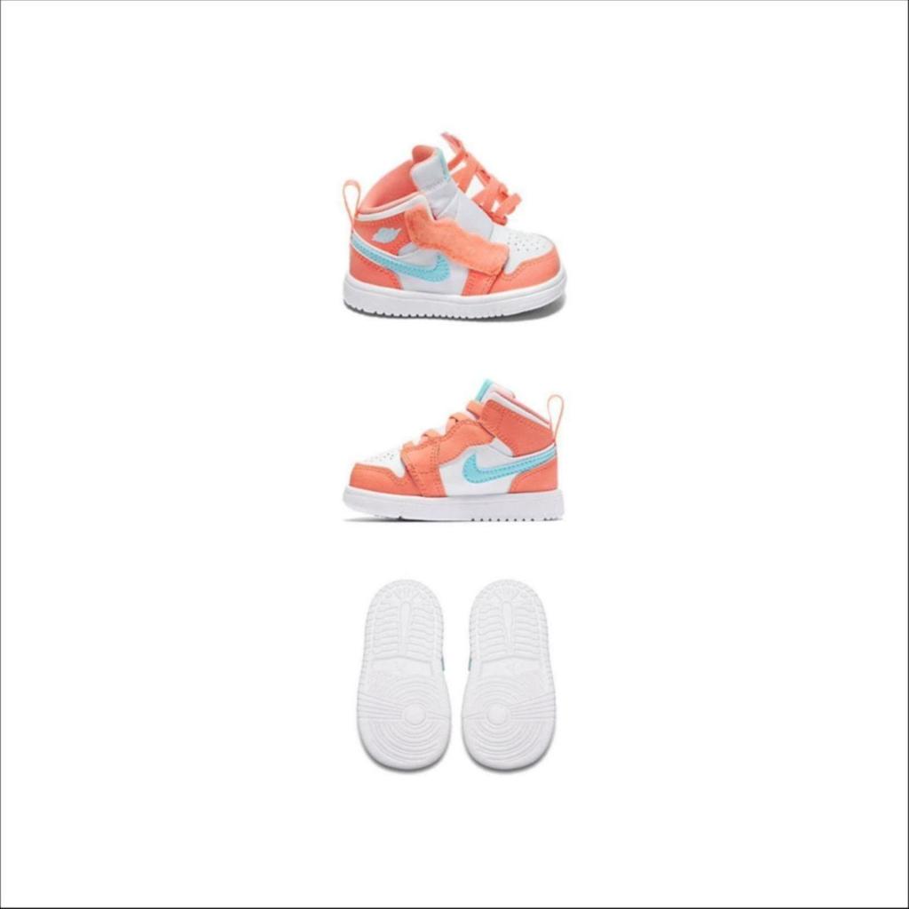 Jordan Air Jordan 1 Cushioning Support Mid top Toddler Shoes Sweet Orange Ice Cream Infant And Toddler AT4613-814