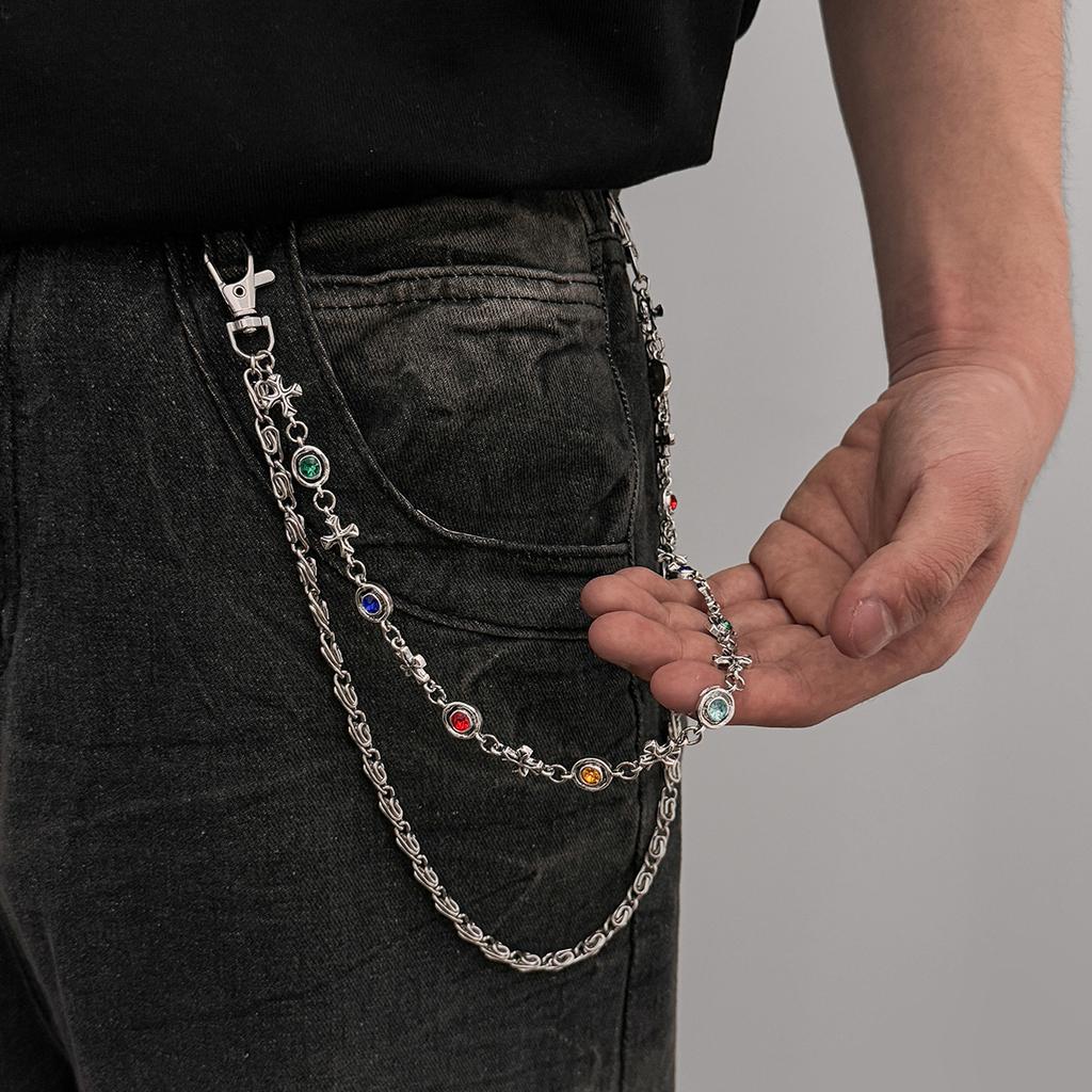 European and American Hip Hop Cross Trouser Chain Men's Fashion Personalized Jeans Hanging Chain Men's Waist Chain Hanging Accessories
