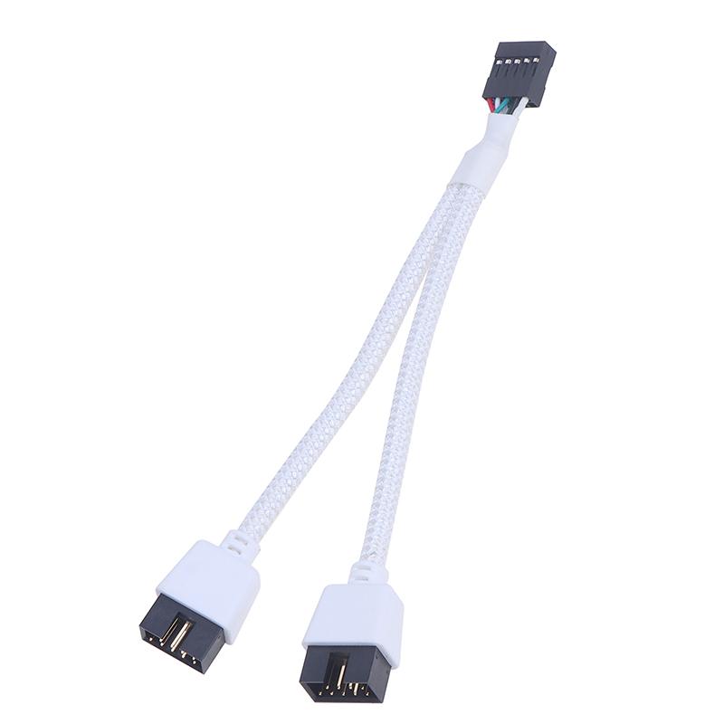 Audio HD prodlužovací kabel pro PC Diy 15cm počítač Základní deska USB prodlužovací kabel 9pin 1 samice na 2 samec Y rozbočovač