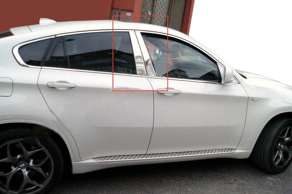 

Молдинги на дверные стойки (нерж.) для BMW X6 E-71 2008-2014 гг