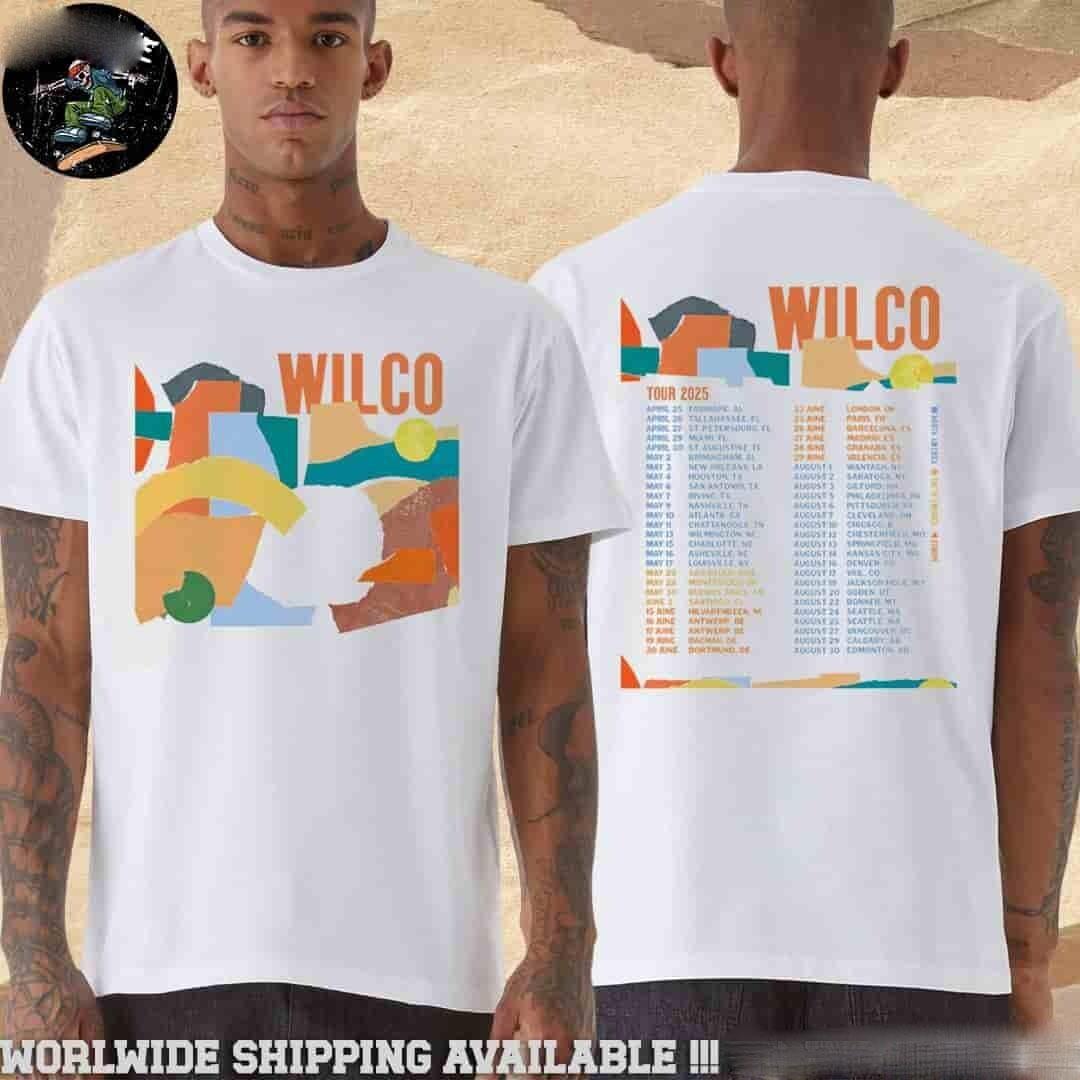 Wilco Band South America Europe Tour Dates List 2026 Merchandise 2 Sides T-Shirt XXXL