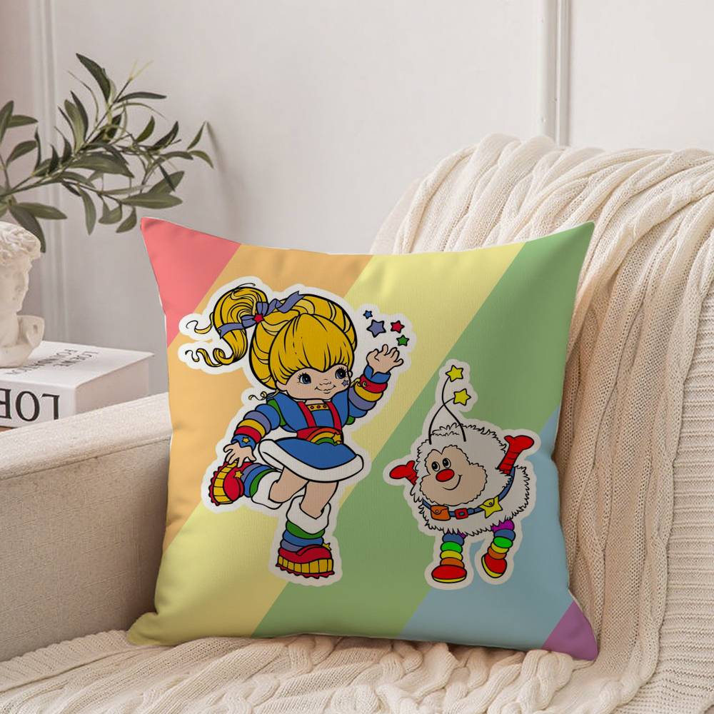Cute R-Rainbows B-Brite Pillow Case Home Decor Throw For Sofa Bed Car Room Decor Gift Idea