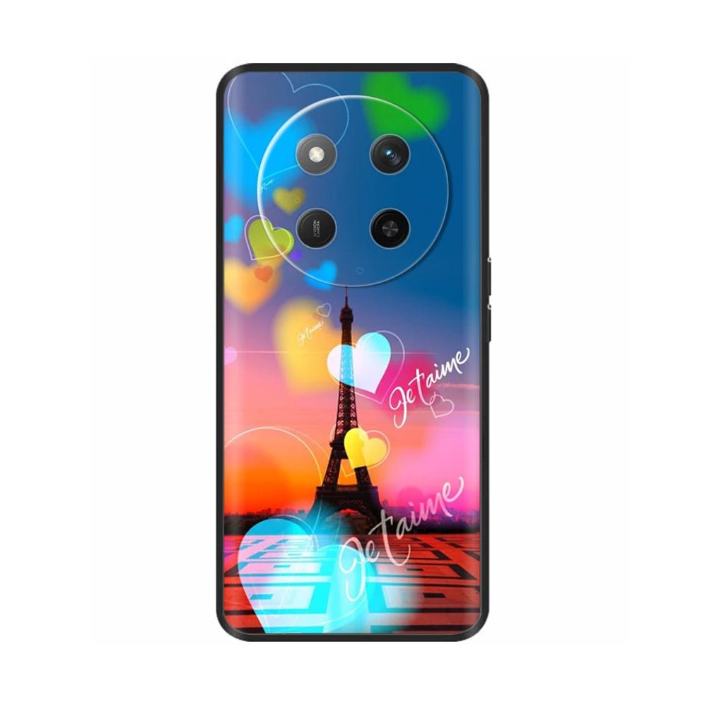 For Honor X60 5G Case Black Silicone Soft Luxury Phone Back Cover for Huawei Honor X60 Pro Painted Shockproof Shell Cases Para