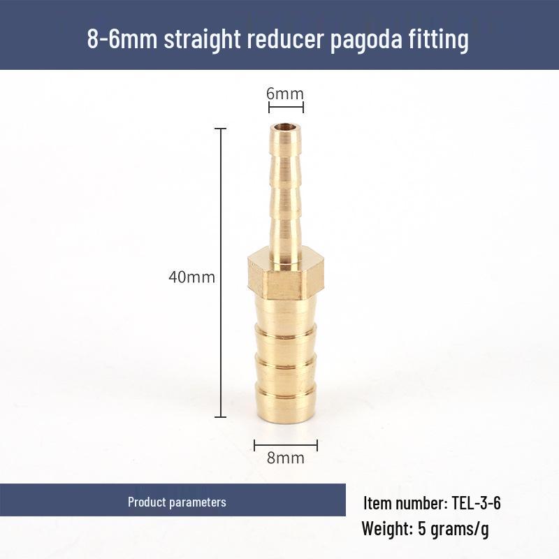 Brass Reducing Pagoda Plug for Hose Fitting - Converts 4mm To 19mm Diameters