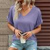 Summer Cotton Tops Women Blouses Casual V-Neck Solid Button Street Hipster Short Sleeve Shirts Clothes