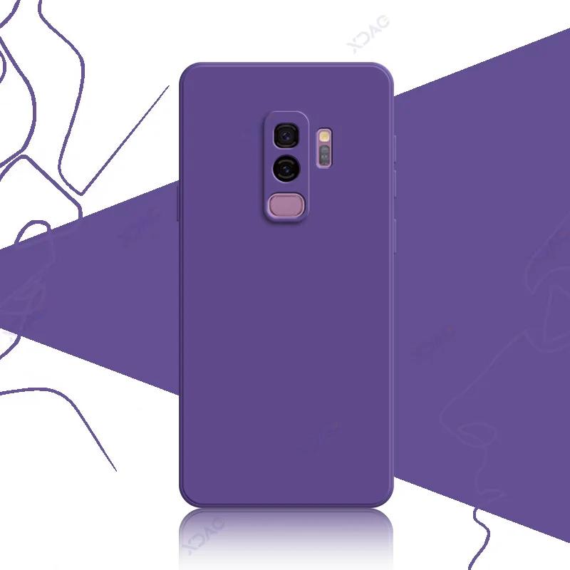 Luxus Quadratische Flüssigsilikon Hülle für Samsung Galaxy S9 Plus SamsungS9Plus 360 Weiche Handyhülle Wasserdicht Coque