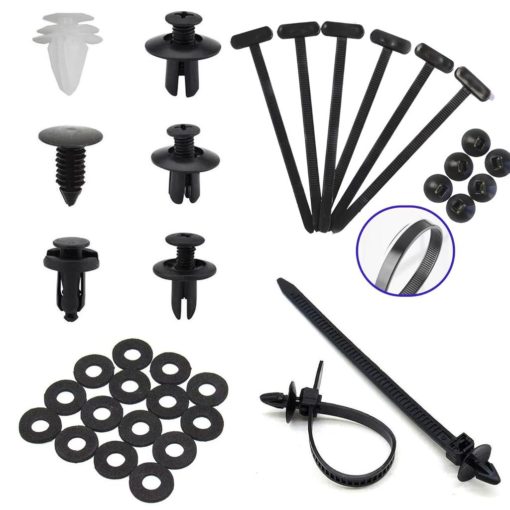 100 Pcs Car Bumper Push Retainer Clips 6 Type Nylon Fasteners Rivet Replacement Kit with 5 Fastener Removers Included 55 Pcs Nylon Universal Cable