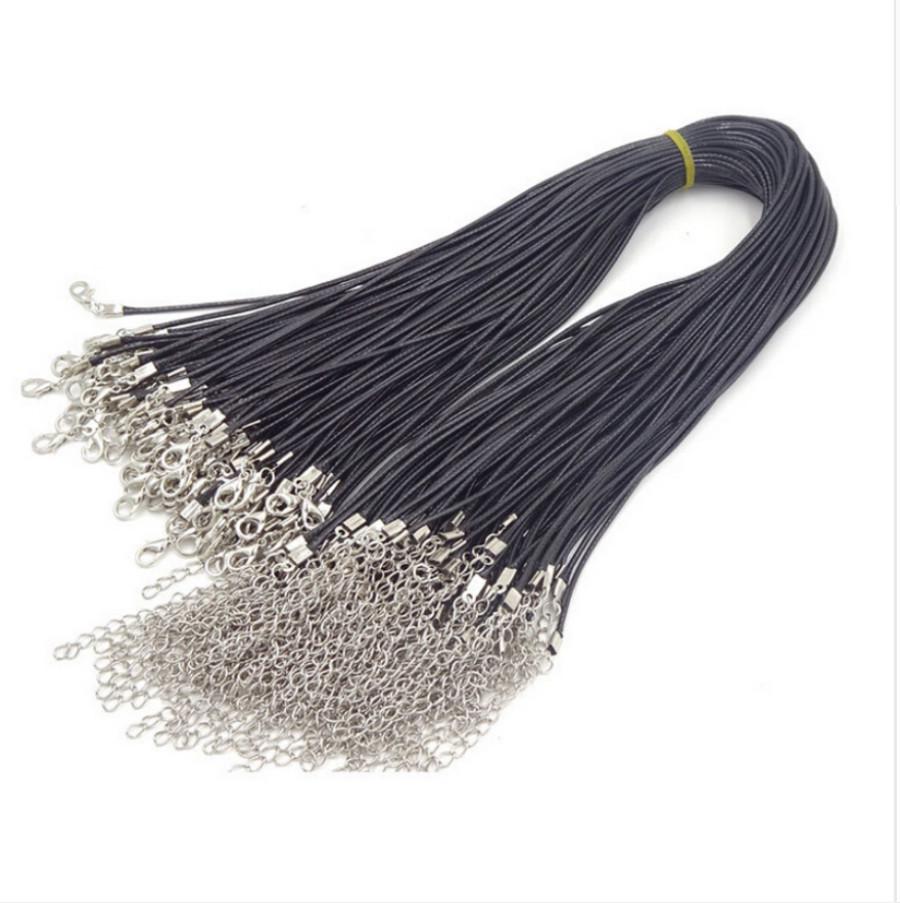 10 Pc PU Leather Wax Rope Cord Necklace Pendants DIY Chain String Jewellery