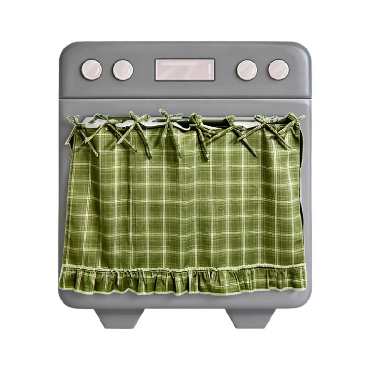 Charm Hand Stitched Oven Cover Curtain With Hide Feature For Farmhouse Kitchens