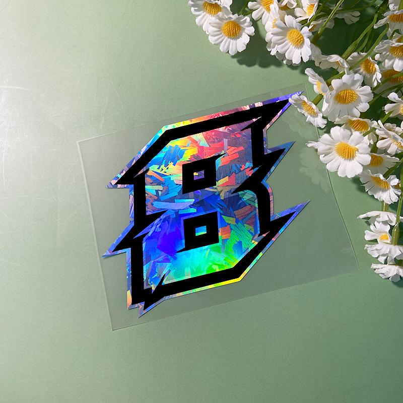 1PC Holographic Carbon Arabic Numerals Motorcycle Sticker Waterproof for Motorbike Fuel Tank Windshield Scooter Bike Vinyl Decal