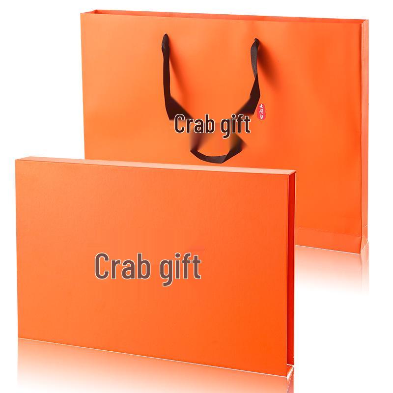 

Подарочный набор для обеда с крабом: Набор из 8 предметов высокого класса с ножницами, вилкой, ложкой, зажимом, держателем для карт и элегантной подарочной коробкой. Large Tangerine Gift Bag Set, 3 Pieces мандариновый