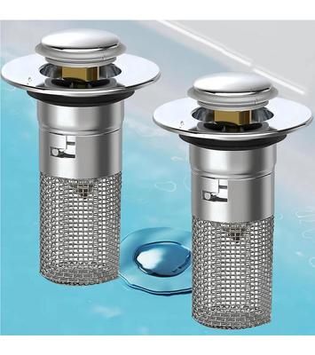 1/2 PIÈCES Bouchon de Vidange Universel à Rebond Filtre Métal Bassin Pop-up Filtre d'Évier avec Attrape-Cheveux Bouchon de Vidange d'Évier de Salle de Bain