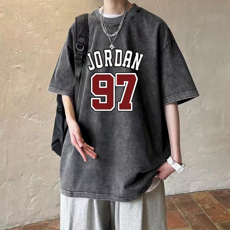 Men's Loose-Fit Vintage Washed Distressed T-Shirt