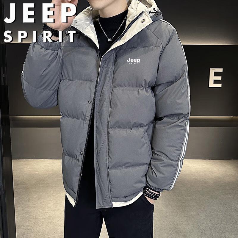 JEEP SPIRIT Men's Plus Size Hooded Padded Winter Jacket