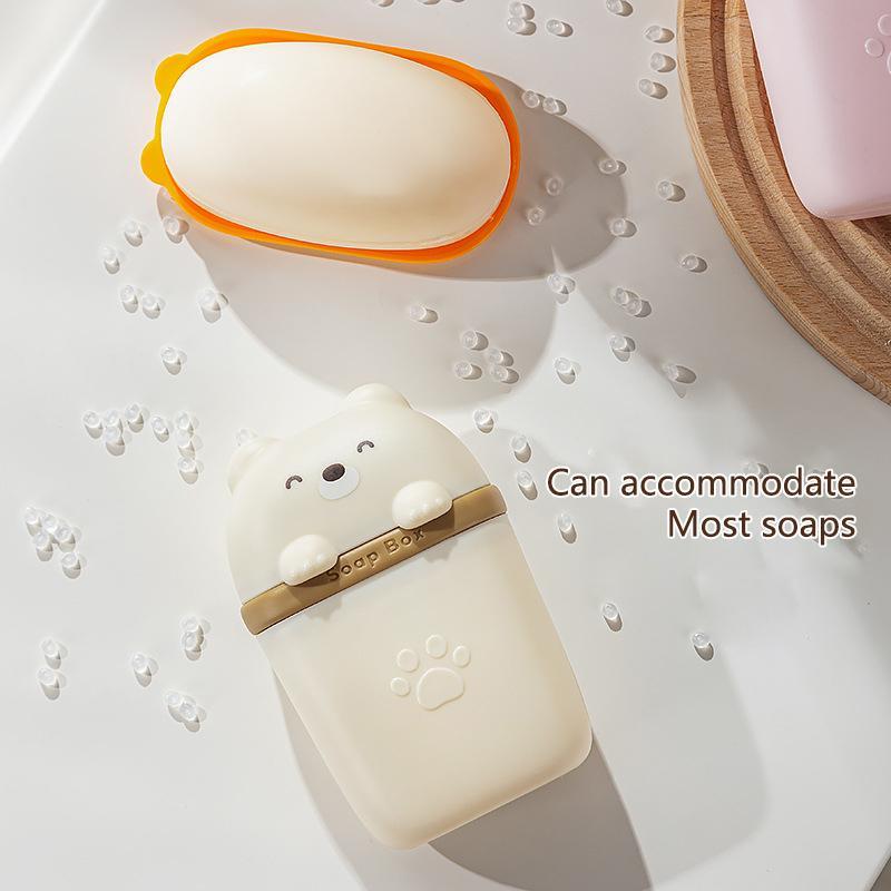 Plastic Soap Dish Travel Box Holder Container With Lid Durable Soap Case Strong Sealing Organizer Bathroom Home Outdoor Hiking