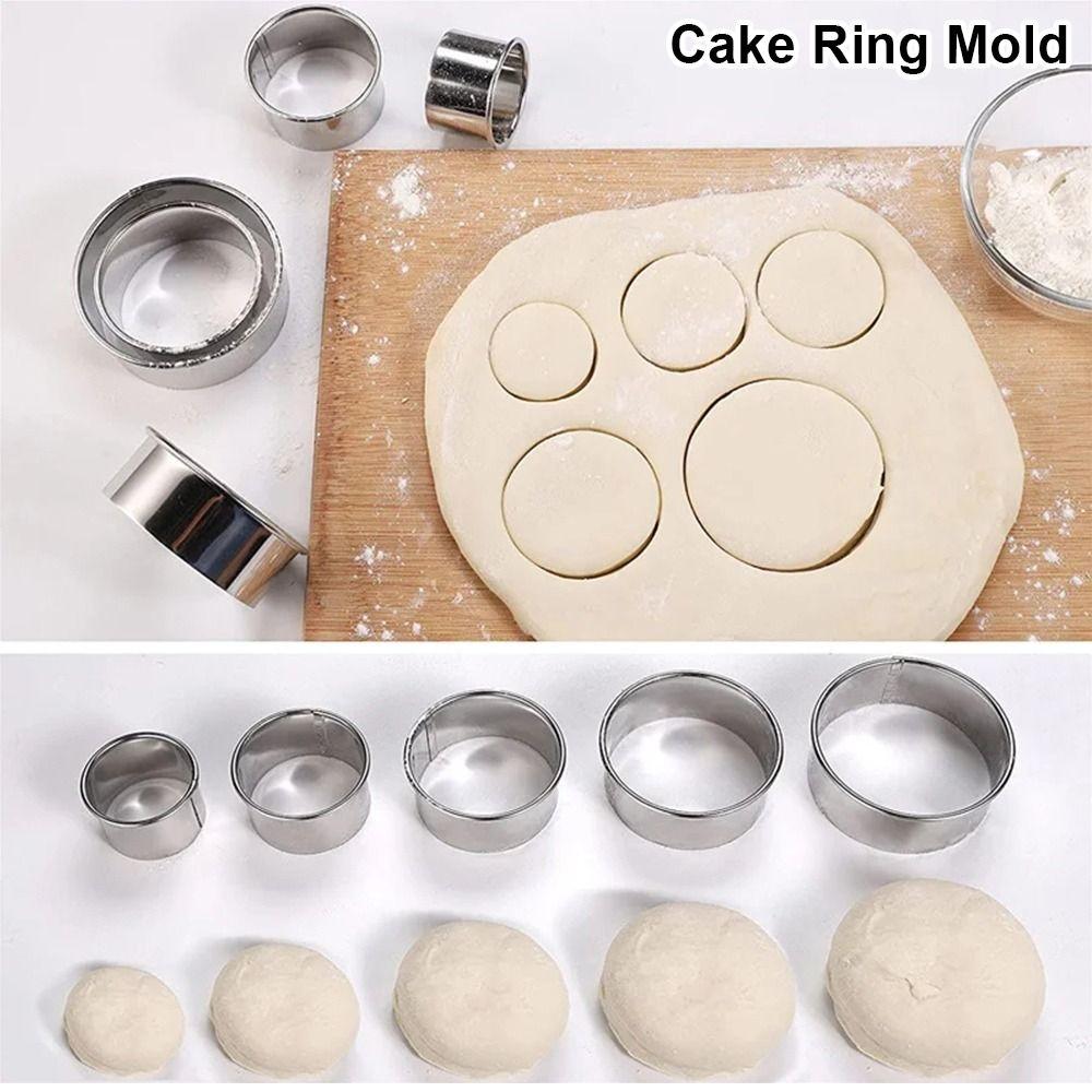 5 Stück/Set Edelstahl Kuchenringform DIY Keks Mousse Ausstecher Langlebig Hochzeitstorten Werkzeuge